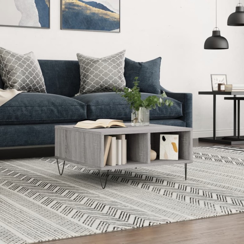 vidaXL Couchtisch Grau Sonoma 60x60x30 cm Holzwerkstoff vidaXL Couchtisch Grau Sonoma 60x60x30 cm Holzwerkstoff