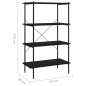 vidaXL Regal mit 4 Böden Schwarz 80x40x130 cm vidaXL Regal mit 4 Böden Schwarz 80x40x130 cm