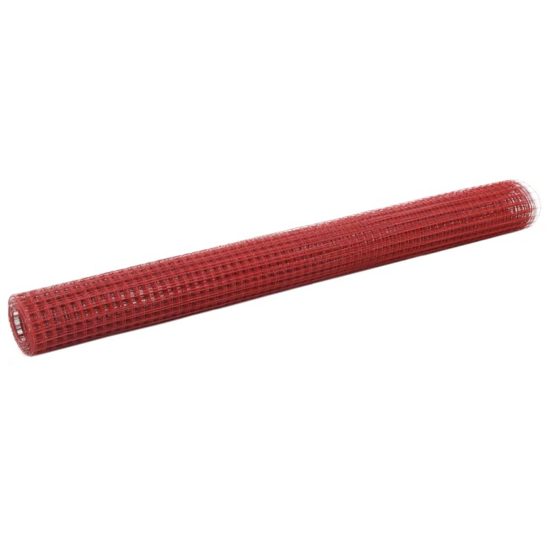 vidaXL Drahtzaun Stahl mit PVC-Beschichtung 25x1,5 m Rot vidaXL Drahtzaun Stahl mit PVC-Beschichtung 25x1,5 m Rot
