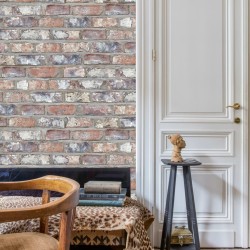 DUTCH WALLCOVERINGS Tapete Ziegel-Optik Mehrfarbig EW3103 