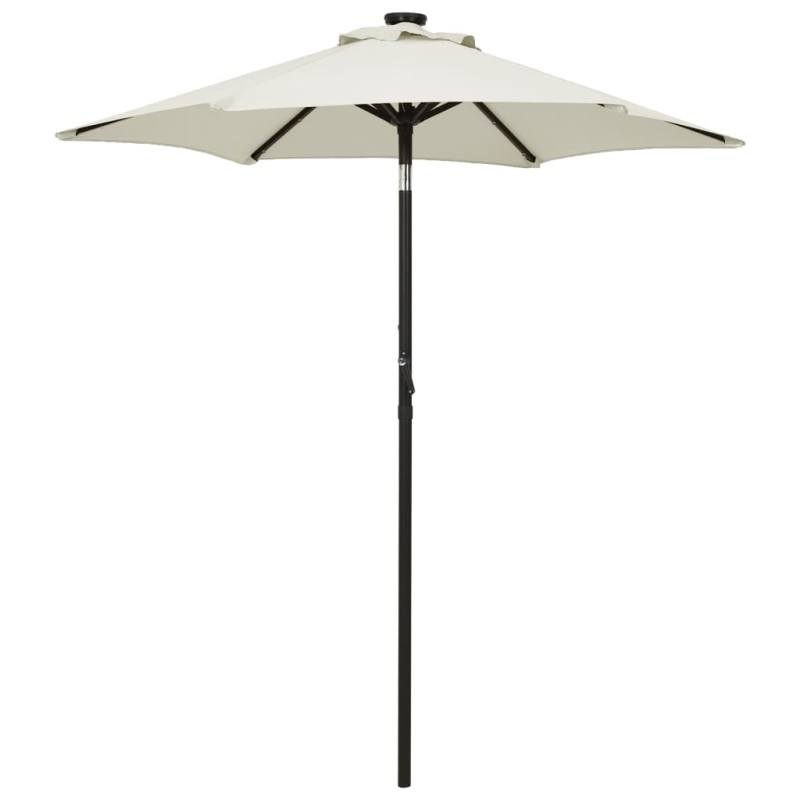 vidaXL Sonnenschirm mit LED-Leuchten Sandfarben 200x211cm Aluminium vidaXL Sonnenschirm mit LED-Leuchten Sandfarben 200x211cm Aluminium
