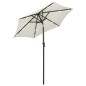 vidaXL Sonnenschirm mit LED-Leuchten Sandfarben 200x211cm Aluminium vidaXL Sonnenschirm mit LED-Leuchten Sandfarben 200x211cm Aluminium