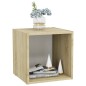vidaXL TV-Schränke 2 Stk. Weiß Sonoma-Eiche 37x35x37 cm Holzwerkstoff vidaXL TV-Schränke 2 Stk. Weiß Sonoma-Eiche 37x35x37 cm Holzwerkstoff