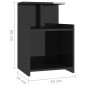 vidaXL Nachttisch Hochglanz-Schwarz 40x35x60 cm Holzwerkstoff