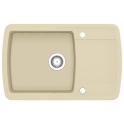 vidaXL Granitspüle Einzelbecken Beige