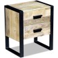 vidaXL Beistelltisch mit 2 Schubladen Mango Holz 43x33x51 cm vidaXL Beistelltisch mit 2 Schubladen Mango Holz 43x33x51 cm