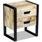 vidaXL Beistelltisch mit 2 Schubladen Mango Holz 43x33x51 cm vidaXL Beistelltisch mit 2 Schubladen Mango Holz 43x33x51 cm