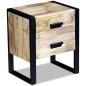 vidaXL Beistelltisch mit 2 Schubladen Mango Holz 43x33x51 cm vidaXL Beistelltisch mit 2 Schubladen Mango Holz 43x33x51 cm