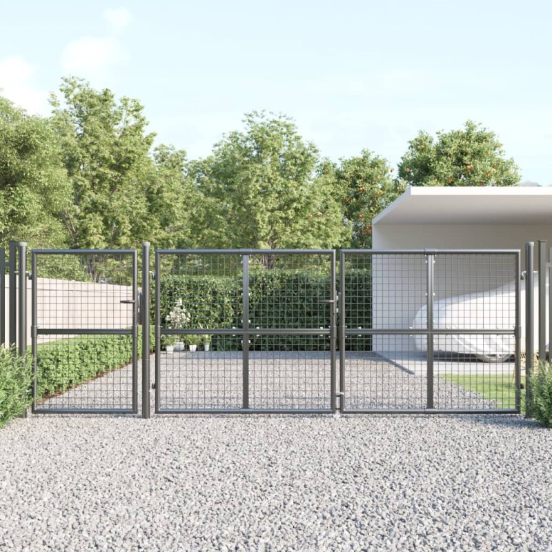 vidaXL Mesh-Gartentor Anthrazit 400x175 cm Verzinkter Stahl vidaXL Mesh-Gartentor Anthrazit 400x175 cm Verzinkter Stahl