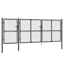 vidaXL Mesh-Gartentor Anthrazit 400x175 cm Verzinkter Stahl