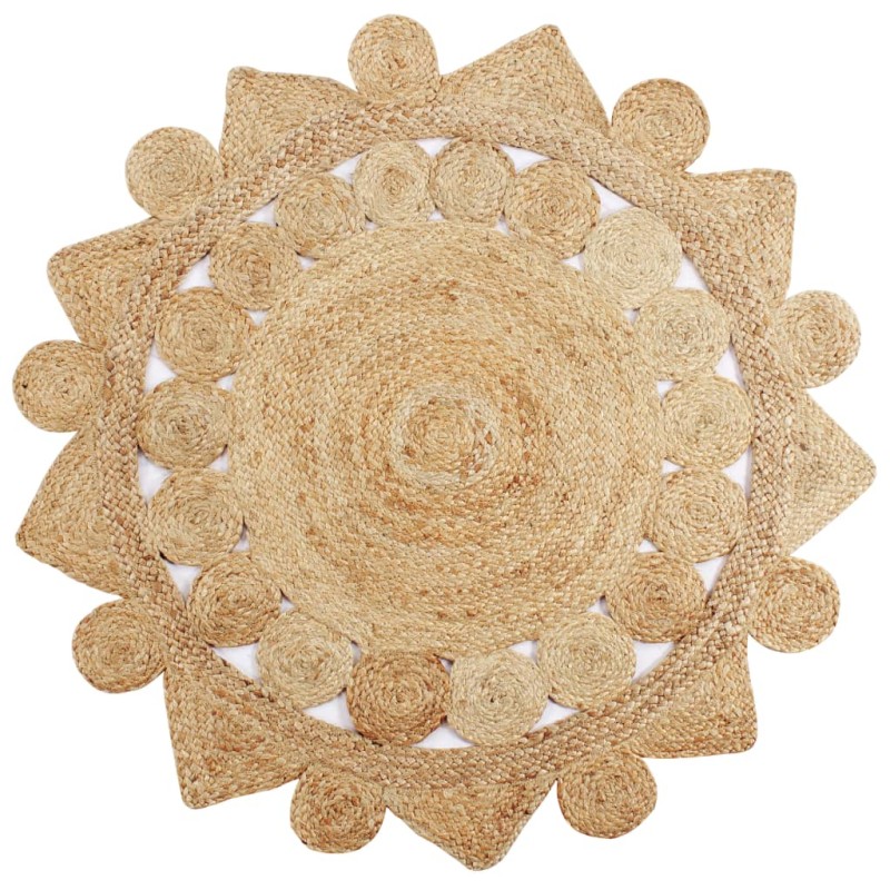 vidaXL Teppich Handgefertigt Jute Geflochten 150 cm vidaXL Teppich Handgefertigt Jute Geflochten 150 cm