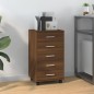 vidaXL Schubladenschrank mit Rollen Braun Eichen-Optik Holzwerkstoff vidaXL Schubladenschrank mit Rollen Braun Eichen-Optik Holzwerkstoff