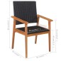 vidaXL 5-tlg. Garten-Essgruppe Poly Rattan Schwarz und Braun vidaXL 5-tlg. Garten-Essgruppe Poly Rattan Schwarz und Braun