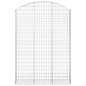 vidaXL Gabione mit Hochbogen 150x30x200/220 cm Verzinktes Eisen