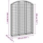 vidaXL Gabione mit Hochbogen 150x30x200/220 cm Verzinktes Eisen