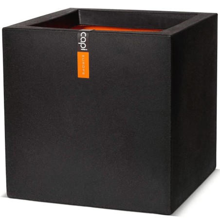 Capi Pflanzgefäß Urban Smooth Quadratisch 30x30x30 cm Schwarz KBL902 