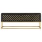 vidaXL Couchtisch Schwarz und Golden 90 x 50 x 35 cm Massivholz Mango vidaXL Couchtisch Schwarz und Golden 90 x 50 x 35 cm Massivholz Mango