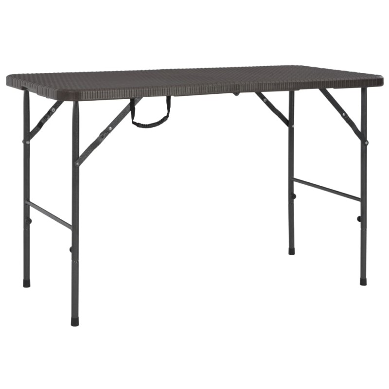 vidaXL Klappbarer Gartentisch Braun 120x60x74 cm HDPE Rattan-Look vidaXL Klappbarer Gartentisch Braun 120x60x74 cm HDPE Rattan-Look