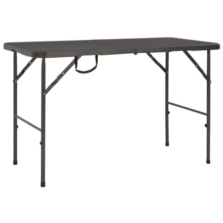 vidaXL Klappbarer Gartentisch Braun 120x60x74 cm HDPE Rattan-Look