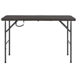 vidaXL Klappbarer Gartentisch Braun 120x60x74 cm HDPE Rattan-Look