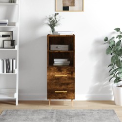 vidaXL Sideboard Räuchereiche 34,5x34x90 cm Holzwerkstoff