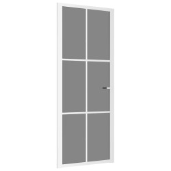 vidaXL Innentür 83x201,5 cm Weiß ESG-Glas und Aluminium