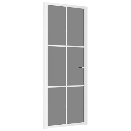 vidaXL Innentür 83x201,5 cm Weiß ESG-Glas und Aluminium