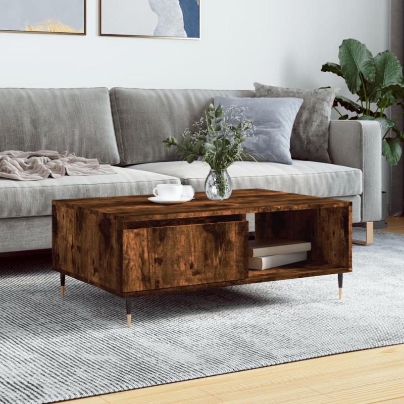 vidaXL Couchtisch Räuchereiche 90x60x35 cm Holzwerkstoff vidaXL Couchtisch Räuchereiche 90x60x35 cm Holzwerkstoff