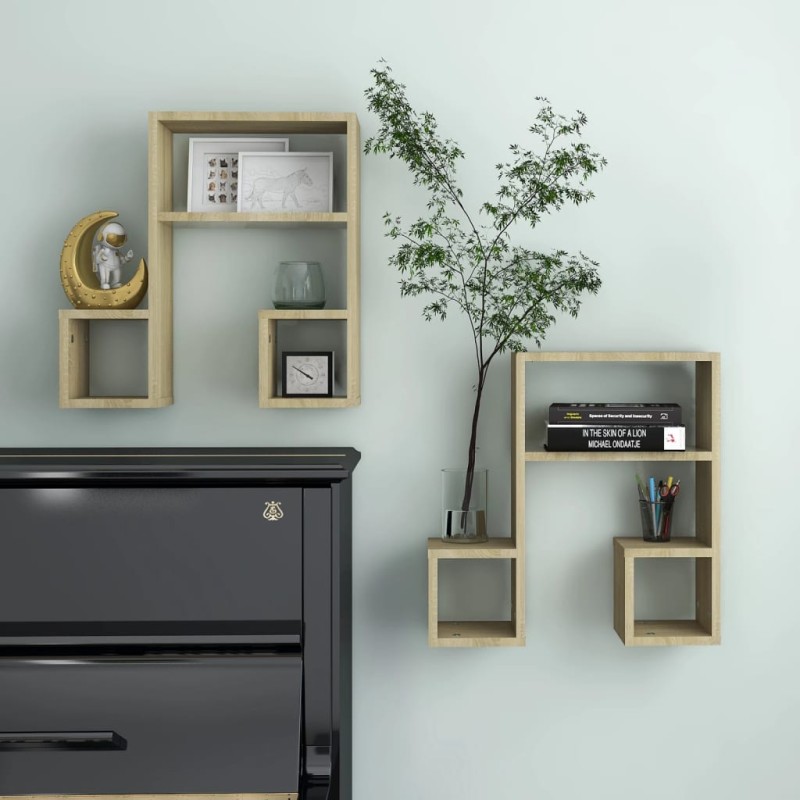vidaXL Wandregale 2 Stk. Sonoma-Eiche 50x15x50 cm Holzwerkstoff vidaXL Wandregale 2 Stk. Sonoma-Eiche 50x15x50 cm Holzwerkstoff