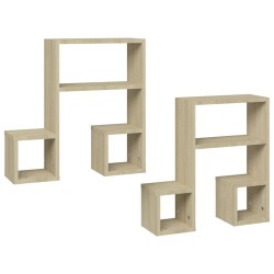 vidaXL Wandregale 2 Stk. Sonoma-Eiche 50x15x50 cm Holzwerkstoff