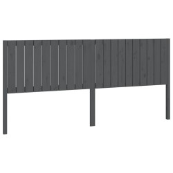 vidaXL Bett-Kopfteil Grau 205,5x4x100 cm Massivholz Kiefer
