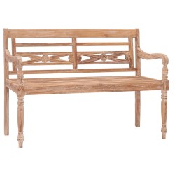 vidaXL Batavia-Bank 120 cm Teak Massivholz Getüncht
