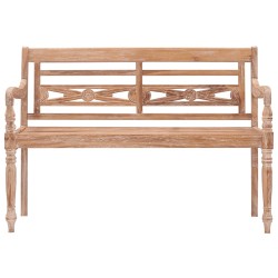 vidaXL Batavia-Bank 120 cm Teak Massivholz Getüncht