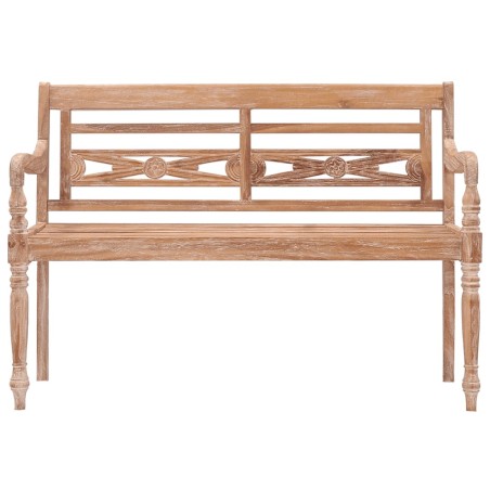 vidaXL Batavia-Bank 120 cm Teak Massivholz Getüncht
