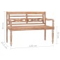 vidaXL Batavia-Bank 120 cm Teak Massivholz Getüncht vidaXL Batavia-Bank 120 cm Teak Massivholz Getüncht