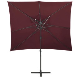 vidaXL Ampelschirm mit Lüftung Bordeauxrot 250x250 cm