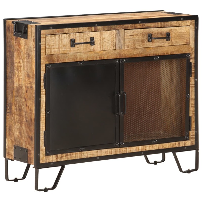 vidaXL Sideboard 80×31×71 cm Raues Mango-Massivholz vidaXL Sideboard 80×31×71 cm Raues Mango-Massivholz
