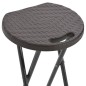 vidaXL Klappbare Barhocker 2 Stk. HDPE und Stahl Braun Rattanoptik vidaXL Klappbare Barhocker 2 Stk. HDPE und Stahl Braun Rattanoptik
