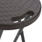 vidaXL Klappbare Barhocker 2 Stk. HDPE und Stahl Braun Rattanoptik vidaXL Klappbare Barhocker 2 Stk. HDPE und Stahl Braun Rattanoptik