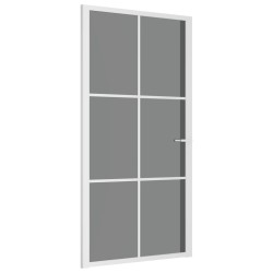 vidaXL Innentür 102,5x201,5 cm Weiß ESG-Glas und Aluminium