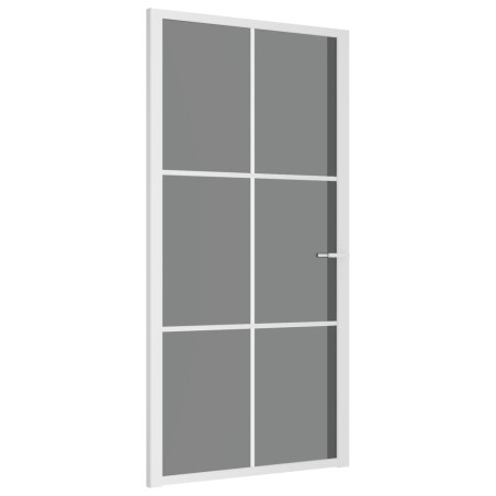 vidaXL Innentür 102,5x201,5 cm Weiß ESG-Glas und Aluminium