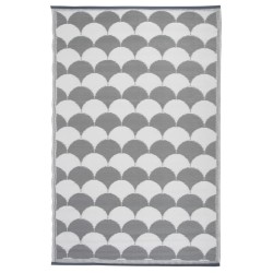 Esschert Design Outdoor-Teppich 180x121 cm Grau und Weiß OC24 