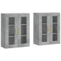 Wandschränke 2 Stk. Betongrau Holzwerkstoff Wandschränke 2 Stk. Betongrau Holzwerkstoff