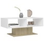 vidaXL Couchtisch Weiß und Sonoma-Eiche 103,5x50x44,5 cm Holzwerkstoff vidaXL Couchtisch Weiß und Sonoma-Eiche 103,5x50x44,5 cm Holzwerkstoff