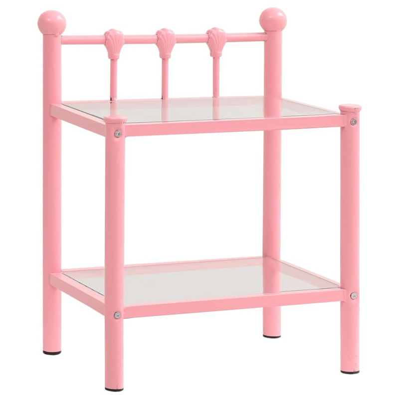 vidaXL Nachttisch Rosa Transparent 45x34,5x60,5 cm Metall und Glas vidaXL Nachttisch Rosa Transparent 45x34,5x60,5 cm Metall und Glas