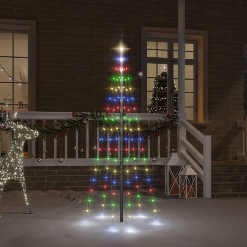 vidaXL LED-Weihnachtsbaum für Fahnenmast Mehrfarbig 108 LEDs 180 cm vidaXL LED-Weihnachtsbaum für Fahnenmast Mehrfarbig 108 LEDs 180 cm