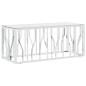 vidaXL Couchtisch Silbern 110x45x45 cm Edelstahl und Glas vidaXL Couchtisch Silbern 110x45x45 cm Edelstahl und Glas