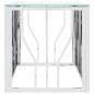 vidaXL Couchtisch Silbern 110x45x45 cm Edelstahl und Glas vidaXL Couchtisch Silbern 110x45x45 cm Edelstahl und Glas