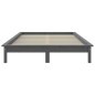 vidaXL Massivholzbett Grau 140x190 cm Kiefer vidaXL Massivholzbett Grau 140x190 cm Kiefer
