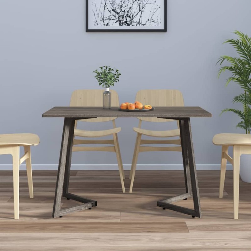 vidaXL Esstisch Grau 120x60x74 cm MDF und Eisen vidaXL Esstisch Grau 120x60x74 cm MDF und Eisen